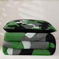 thumbnail image 5 of Manfei Minimalst Camouflage Twin Comforter Sets, Mid Century Camo Bedding Set, Gray Green, Black Reversible, 2 Pieces, 1 Comforter and 1 Pillowcase, 5 of 7