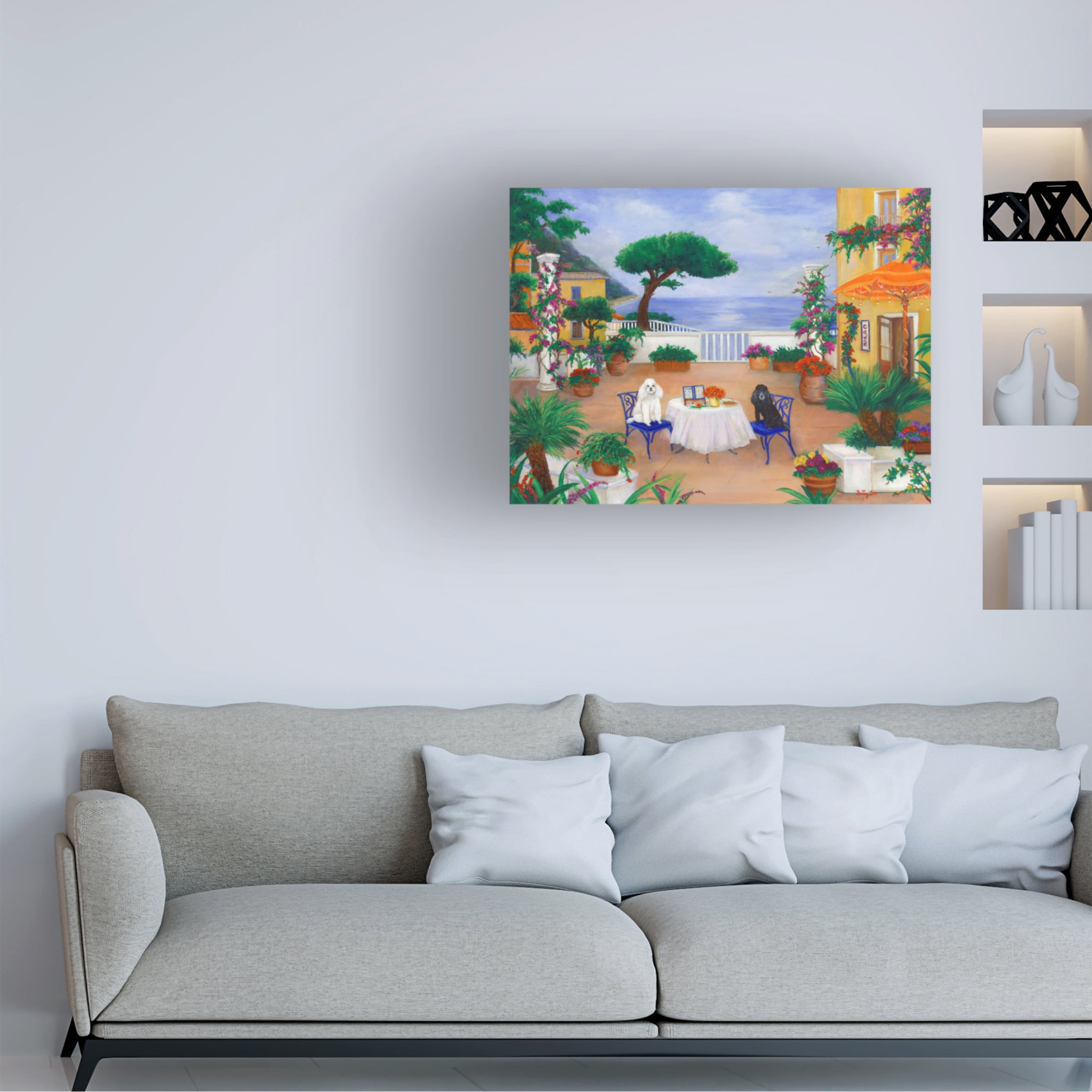 Canvas Wall Art - Betty Lou 'Best Friends on Amalfi Coast' Wall Art for Living Room, Bedroom, or Office Décor by Trademark Fine Art - 24 x 18 Inches
