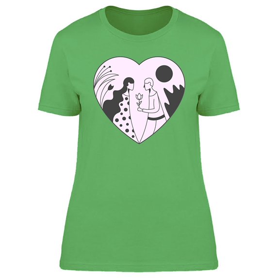 Couple In Romantic Love Heart Tee Women's -Image by Shutterstock