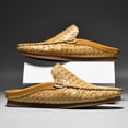 thumbnail image 3 of New Men'S Half-Slip Loafers Made of High-Quality PU,  Embodying a Trendy Retro Style. The Soft Sole Makes Driving Easy Featuring a Breathable And Comfortable Design. They Are Easy And Versatile,, 3 of 9