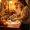 thumbnail image 6 of Fall Pumpkin Fleece Hand Towel,Thanksgiving Kitchen Decor Absorbent Quick Dry Wall Hanging Cleaning Cloth with Autumn Maple Print,Soft Polyester Wiping Towel for Bathroom Counter, 6 of 7