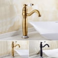 thumbnail image 2 of Lavabo de estilo europeo antiguo de cobre con agua caliente y fría, lavabo de encimera, lavabo de baño retro de un solo orificio, grifo giratorio, 2 of 5