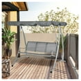 thumbnail image 2 of 3-Person Outdoor Swing Chair Bench - Grey Patio Swing with Canopy & Stand, 2 of 9