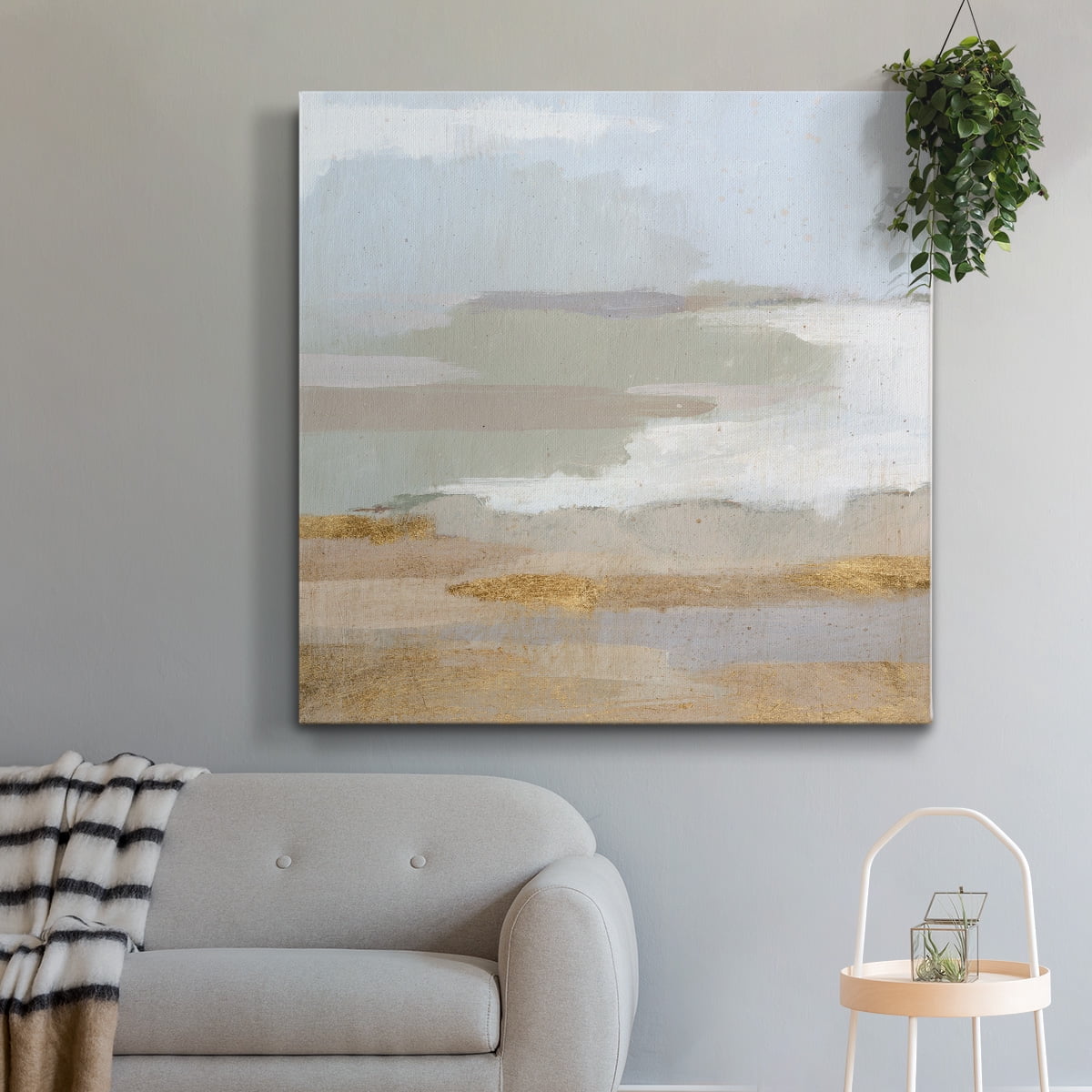 Wexford Home Abstract Coastland III-Premium Gallery Wrapped Canvas, 16" x 16" - Ready to Hang