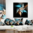 thumbnail image 4 of Designart Blue Brown Digital Art Fractal Flower - Floral Throw Pillow - 16x16, 4 of 5