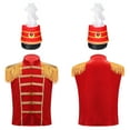 thumbnail image 7 of iiniim Boys Drum Band Uniform Festival Party Performance Outfit Tassel Jacket with Hat Set Red 14, 7 of 7