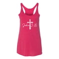thumbnail image 2 of Wild Bobby John 3:16 Cross Inspirational/Christian Women Tri-Blend Racerback Tank Top, Shocking Pink, Medium, 2 of 5