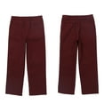 thumbnail image 3 of YEAHDOR Kids Little Boys Birthday Party Suit Trousers Adjustable Waist Regular Fit School Formal Pants A Burgundy 14, 3 of 3