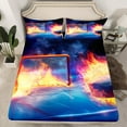 thumbnail image 2 of Castle Fairy Kids Teens Boys Ice Hockey Full Size Sheets 4-Piece,Sport Gamer Breathable Bed Sheets,Abstract Gradient Lightweight Sheet Sets,Microfiber Bedroom Decor, 2 of 7