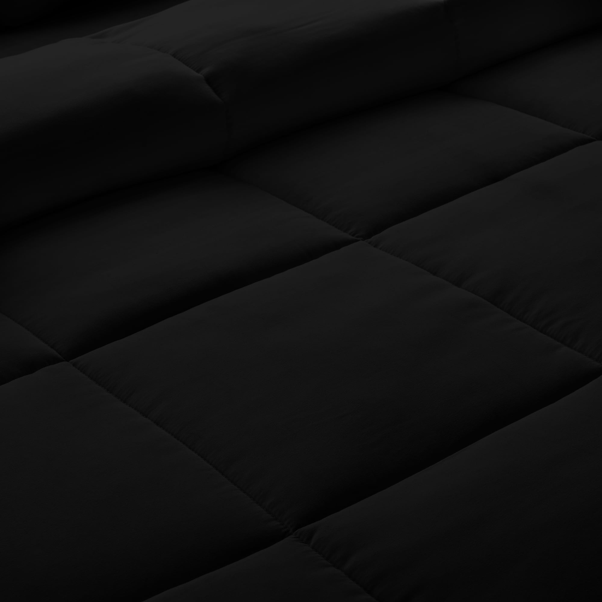 Lux Decor Collection Twin Comforter - Quilted Duvet Insert with Corner Tabs - Box Stitched Down Alternative Comforter - All Season Duvet Insert (Twin, Black)