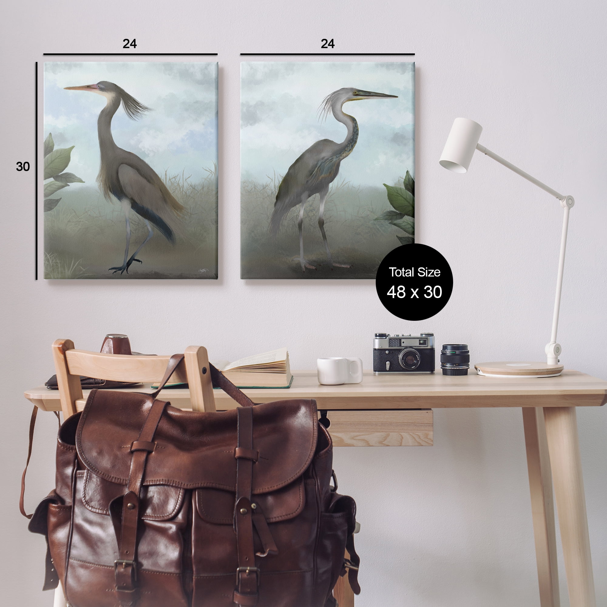 Stupell Industries Coastal Birds Gazing Animals & Insects Painting Gallery Wrapped Canvas Art Print Wall Art, 24 x 30, Set of 2