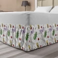 thumbnail image 1 of Animals Bed Skirt, Various Insects Pattern Butterflies Bees Ladybird and Dragonflies, Elastic Bedskirt Dust Ruffle Wrap Around for Bedding Decor, 4 Sizes, Off White and Multicolor, by Ambesonne, 1 of 2