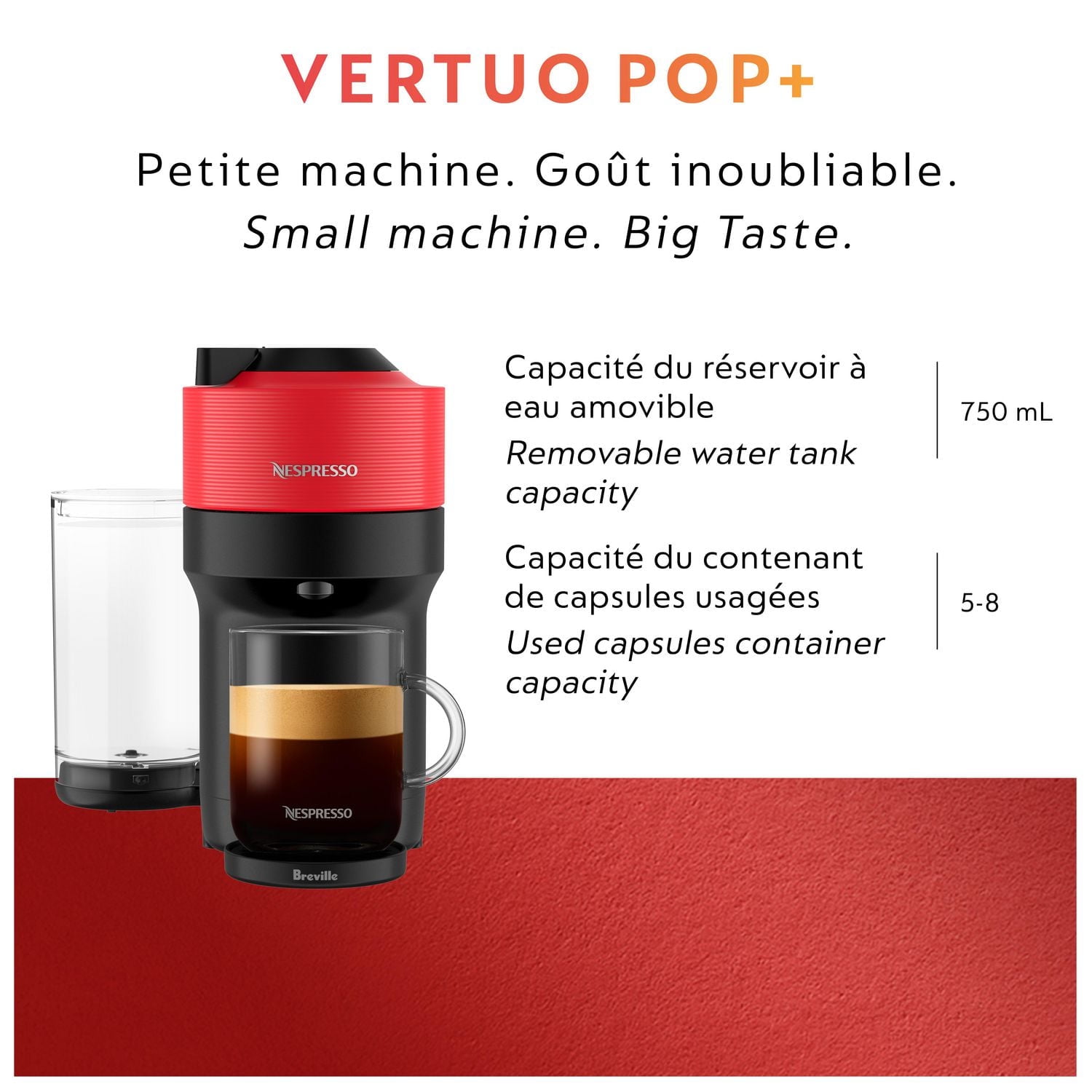 Nespresso VERTUO POP 赤 Vertuo Pop+Spicy Red Nespresso Coffee Machine | Nespresso Canada