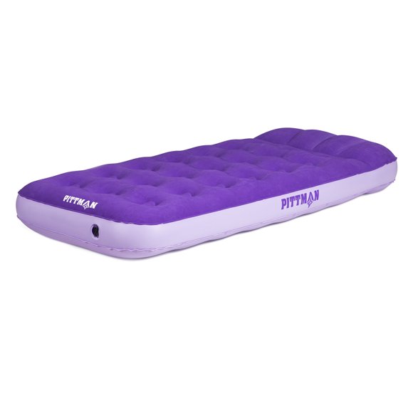 Pittman Outdoors Matelas Pneumatique pour Enfants, Lit Gonflable 74 Pouces x 30 Pouces avec Pompe et Sac à Dos, Violet