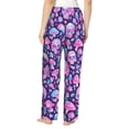 thumbnail image 3 of Pajama Pants Women, pink Skull rainbow mushroom Sweatpants Soft Sleep Lounge Pants, Casual PJ Bottoms Pants with Pockets, 3 of 5
