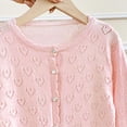 thumbnail image 6 of Kogui Cardigan for Kids Girls Kids Boys Girls Knit Cardigan Button Down Long Sleeve Crewneck Open Front Sweater Toddler Soft Outwear Size 13-15 (Pink,13-15 Years), 6 of 8