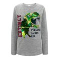 thumbnail image 1 of Playera George Talla 8 Manga Larga con Estampado Dinosaurio T Rex en Lentejuela Gris Jaspe, 1 of 4