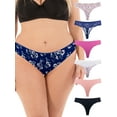 thumbnail image 2 of B2BODY Women's Panties Lace Back Floral Thong Small to Plus Sizes Multi-Pack, 2 of 8