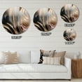 thumbnail image 4 of Designart "Vibrant Swirls Gold and Pink III" Abstract Marble Round Metal Art, 4 of 5