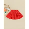 thumbnail image 2 of Kiapeise Pu Leather Skirts for Toddler Baby Girls Faux Leather Pleated Skirts Casual Mini Skirts, 2 of 8