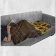 thumbnail image 6 of Rustic Wood Soft Flannel Fleece Throw Blanket, Autumn Sunflowers Pattern on Planks Farmland Style Composition, Cozy Plush for Indoor and Outdoor Use, 50" x 70", Redwood Brown, by Ambesonne, 6 of 6