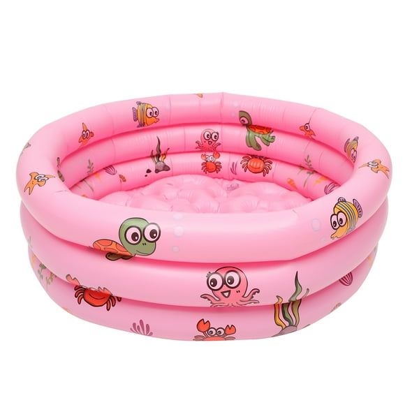 23pcs Inflatable Pool Bathtub Swimming Pool Water Mattress for Kids Baby Infants (Pink)