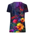 thumbnail image 5 of Babysbule Haut à Boutons à Col en V pour Femmes, Manches Courtes, Blouse Imprimée Aguichant, T-Shirt d'Été Décontracté pour Fête et Plage, 5 of 5