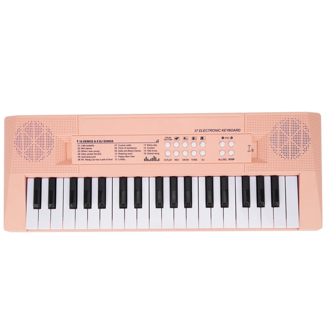 Electric Piano Keyboard, Education Instrument for Beginners, 37 Keys with Microphone, Recording Function, Portable, Dual Power Supply, Safe Materials, Musical Fun for Children,
