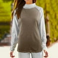 thumbnail image 2 of Vedolay Long Sleeve T Shirts for Women Casual Puffy Button Up Blouses Khaki,L, 2 of 5