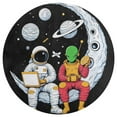 thumbnail image 3 of Outer Space Astronauts (70) Round Area Rugs for Bedroom Living Room, 3FT Soft Comfy Indoor Circle Carpets, Carpet Home Decor Floor Mat, 3 of 6