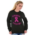 thumbnail image 5 of Breast Cancer Stronger Everyday Women Crewneck Sweatshirt Brisco Brands L, 5 of 6