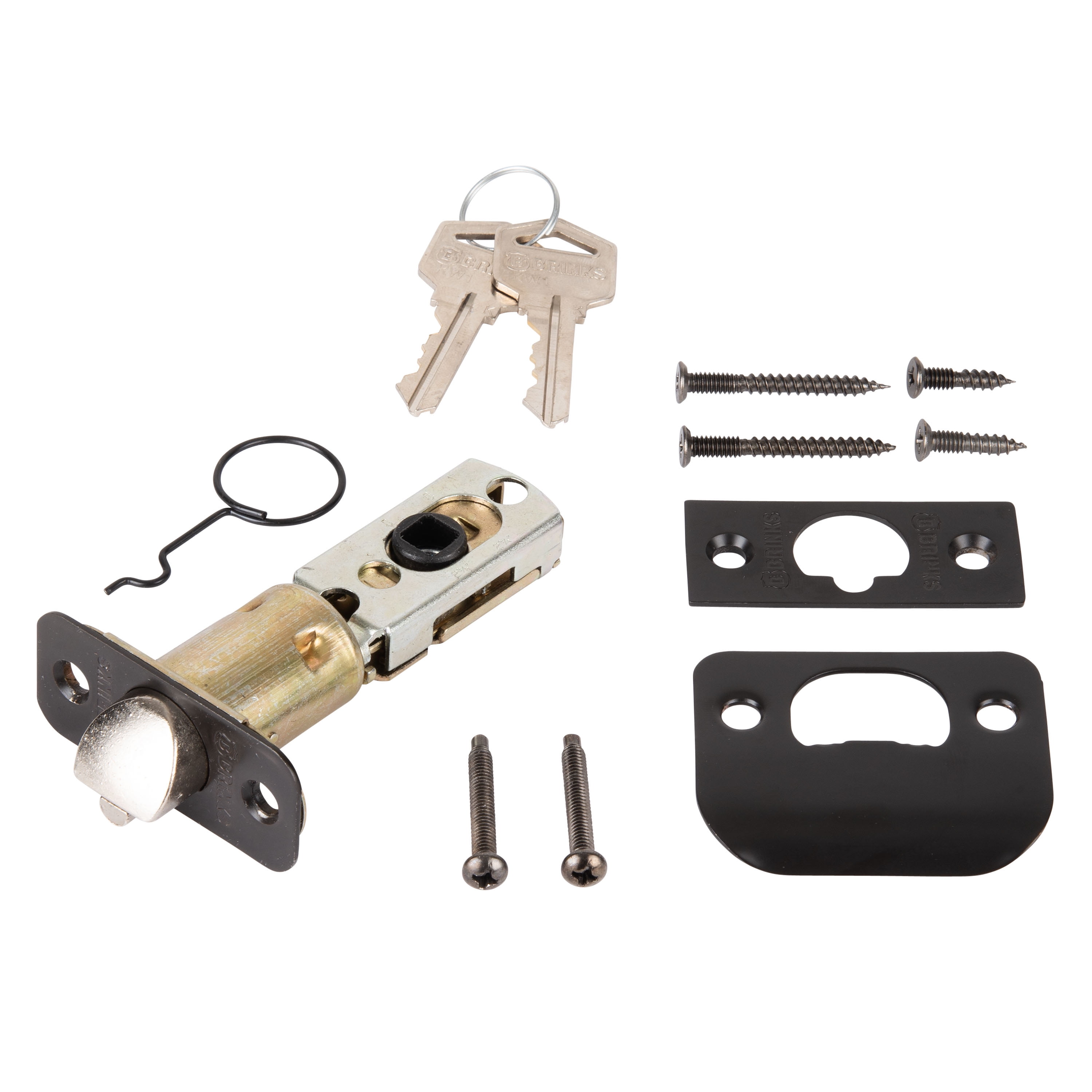 Brinks Keyed Entry Modern Wave Style Lever Doorknob with Pro-Guard