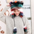 thumbnail image 2 of qolati Cute Ear Winter Hat for Women Men Puffy Plush Warm Beanie Cap Christmas Faux Fur Headwears Earflap Hood Hat, 2 of 6