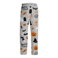 thumbnail image 5 of Boyscolos Halloween Pajamas Pumpkin Ghost Skeleton Drawstring Cozy Comfortable Skull Spooky Pj Pants Halloween Outfits Khaki 2XL, 5 of 5