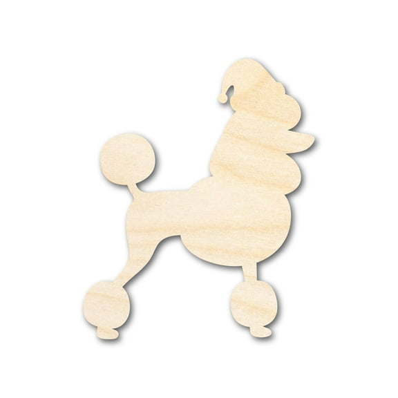 Unfinished Wood Poodle With Santa Hat Shape 18" / 3/4"