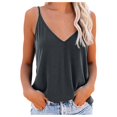 thumbnail image 3 of Hpapadks Womens Tank Top Solid V Neck Outdoor Causal Sleeveless Cami Vest Tops Camisole Tops for Women Grey XL, 3 of 4