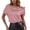 Pink, variant on Trendfront Womens Off Shoulder Blouses Elegant Casual Loose Fit Pullover Short Sleeve Bow Knot Asymmetrical Neck Summer Vacation Dressy Everyday Wear