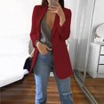 thumbnail image 2 of Womens Casual Blazers Open Front Long Sleeve Work Office Jackets Lapel Collor Lightweigth Jackets with Pockets XX-Large A-wine, 2 of 6