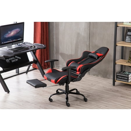 Ktaxon Gaming Chair Ergonomic High-Back Racing Chair Pu Leather Bucket Seat,Computer Swivel Office Chair Headrest and Lumbar Support