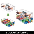 thumbnail image 4 of mDesign Plastic Playroom/Gaming Storage Organizer Box, Hinge Lid, 8 Pack, Clear, 4 of 8