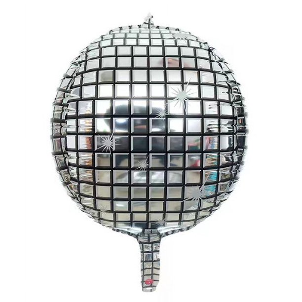 Globo de aluminio 4D de 22 pulgadas con láser plateado para discoteca, bar, fiesta, globo de papel de aluminio arcoíris