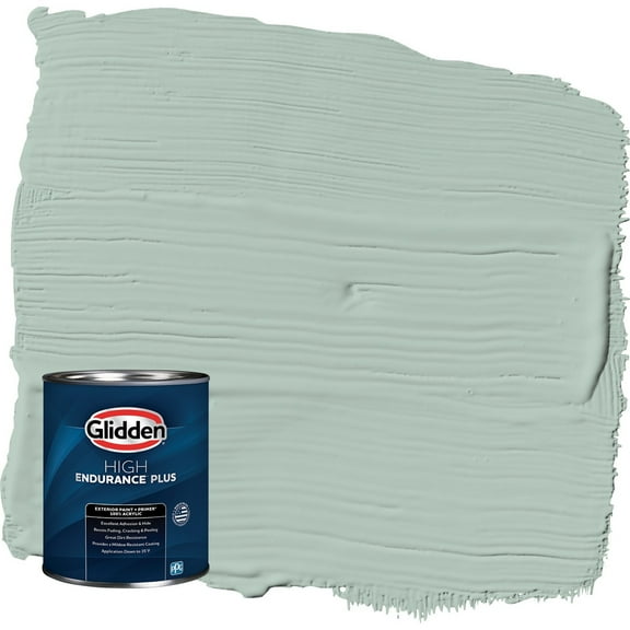 Glidden HEP Aquamarine Dream / Blue Satin Exterior Paint with Primer, 1 Quart