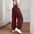 thumbnail image 4 of Cargo Pants for Women Hiking Pants Baggy Baggy High Rise Streetwear Light Weight High Waisted Pants Athletic Baggy Pants Military Pants Jogging Work Pants Construction Utility Pant, 4 of 4