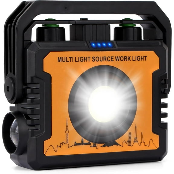 Work Light, Magnetic LED Rechargeable Light with 7 Modes & 270°Rotatable, 1500LM Waterproof COB Portable Light with Hook for Emergency Car Repair, Grill, Outdoor Work, Camping