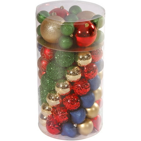 Ornaments christmas customized usa custom personalized cheap Holiday Time Round Assorted Glitter Christmas Ornaments, Set of 100 - Walmart.com