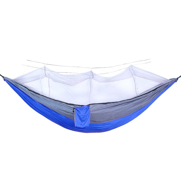 Hamacas de camping Lisbinx con mosquiteras y tela de paracaídas - Cama individual o doble con mosquetones y tienda antimosquitos