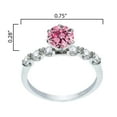 thumbnail image 3 of Sterling Silver with Pink Moissanite and White Topaz Engagement Ring, 3 of 3
