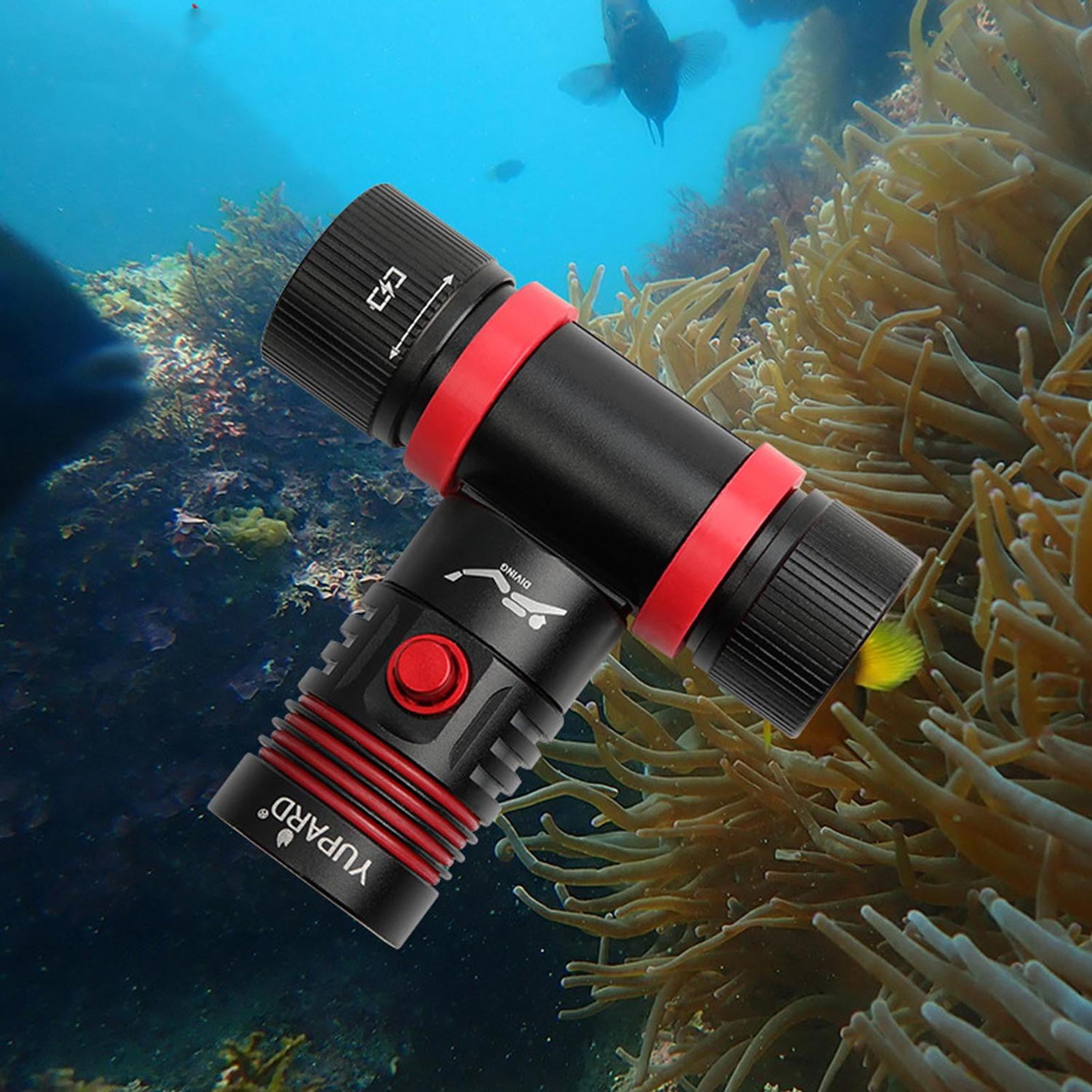 YAHHU 5000LM Scuba Headlamp – IPX8 80m Waterproof, 3 Modes (High, Low, SOS), 3+ hrs High, 6+ hrs Low, USB Rechargeable