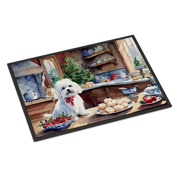 Carolines Treasures DAC3849JMAT 24 x 36 in. Maltese Christmas Cookies Doormat