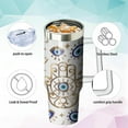 thumbnail image 3 of 40oz Evil Eye Tumbler with Handle and Flip Straw, Evil Eyes Hand Stainless Steel Insulated Cup, Travel Coffee Mug Water Bottle, Birthday Gifts for Women Men, 3 of 6